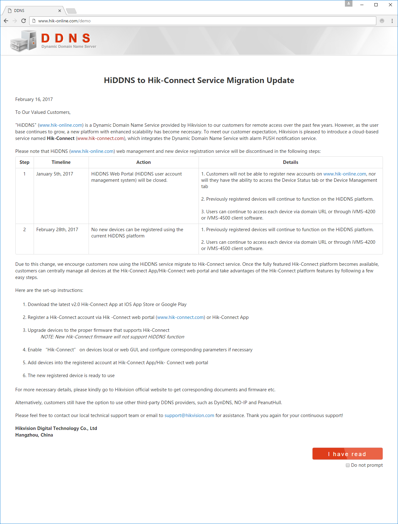 HiDDNS (Hikvision DDNS) Not Working 20170222 Lakson ProActive